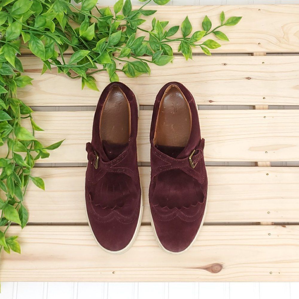 Frye Gemma Kiltie Nubuck Suede Slip On Sneaker SH-049c1.14